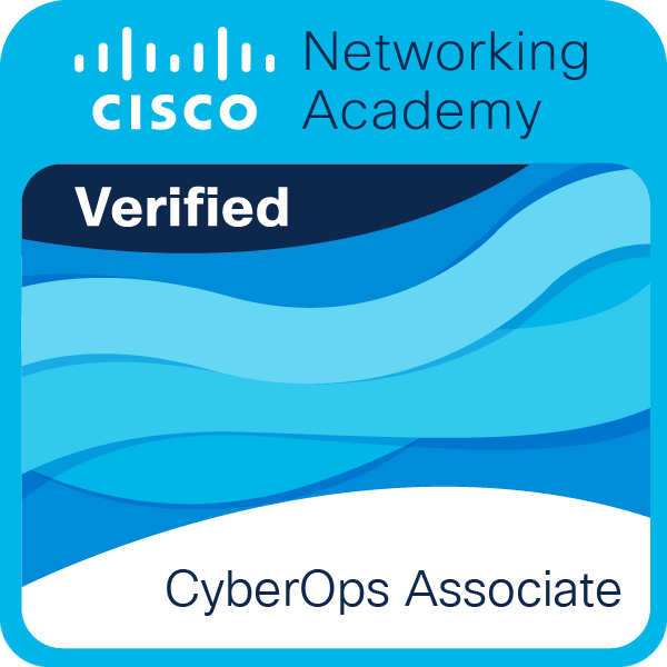 Badge vérifié Cisco Networking Academy, CyberOps Associate